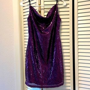 Sequins Purple Party Dress